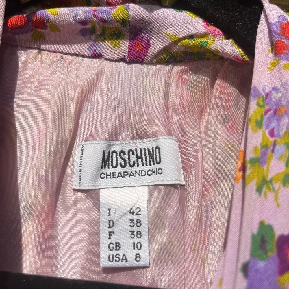 Moschino Cheap and Chic lilac purple floral‎ sleeveless midi dress - Picture 4 of 4